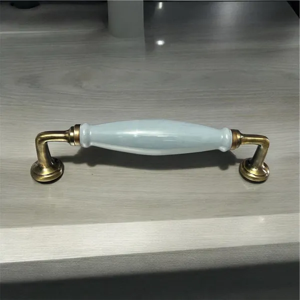 Grey_Ceramic_Door_Handle_Gold_Antique_Finish_-_(Size_10_Inch)_-_Hole_To_Hole_9_Inch_(Pack_Of_1_Handle)