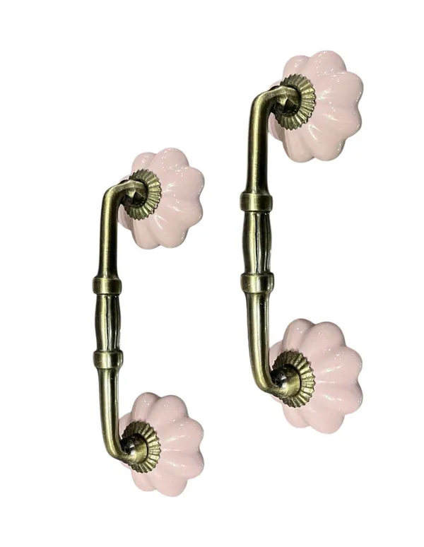 Ceramic_Door_Handle_Gold_Antique_Finish_-_(Size_6_Inch,_Pink)_-_Hole_To_Hole_4_Inch_(Pack_Of_1_Handle)_(4_Inch)