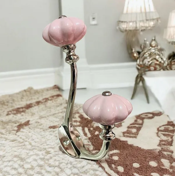 Pack_of_2_Silver_Ceramic_Metal_Wall_Hooks_-_Silver_Finish_(Size_6_Inch,_Pink)