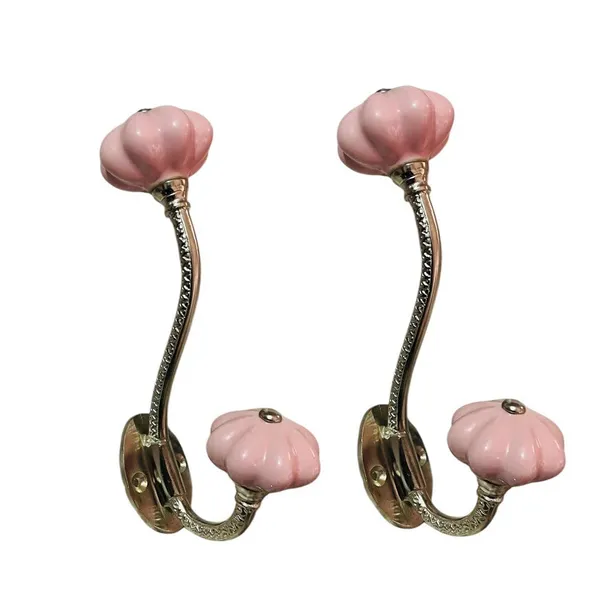 Pack_of_2_Silver_Ceramic_Metal_Wall_Hooks_-_Silver_Finish_(Size_6_Inch,_Pink)