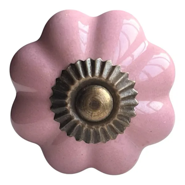 Pack_of_6_White_Ceramic_Door_Knobs_-_Gold_Antique_Finish_(Size_1.75_Inch_-_Pink,_)