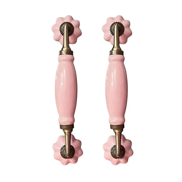 Ceramic_Door_Handle_Gold_Antique_Finish_(Size_-_8.5_Inch)_-_Hole_To_Hole_6.5_Inch_(Pink)_-_Pack_Of_1_Handle