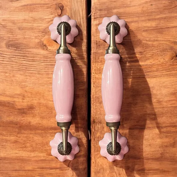 Ceramic_Door_Handle_Gold_Antique_Finish_(Size_-_8.5_Inch)_-_Hole_To_Hole_6.5_Inch_(Pink)_-_Pack_Of_1_Handle