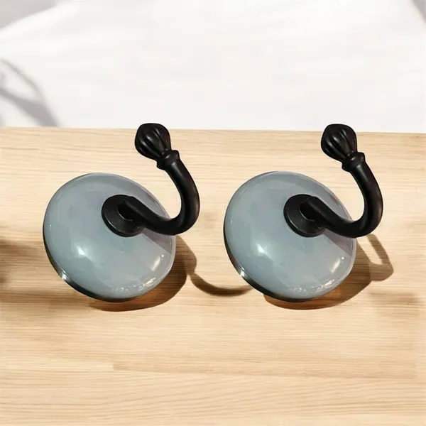 Maison_Belle_Ceramic_Metal_Wall_Hook/Wall_Mounted_Single_Hook_Hanger_-_Black_Hook_(Size_3.5_Inch)_-_Pack_of_2_(Grey)