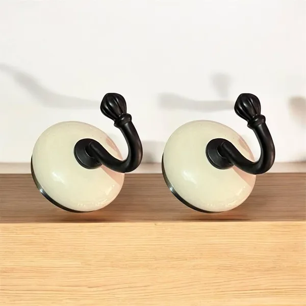 Maison_Belle_Ceramic_Metal_Wall_Hook/Wall_Mounted_Single_Hook_Hanger_-_Black_Hook_(Size_3.5_Inch)_-_Pack_of_2_(Cream)