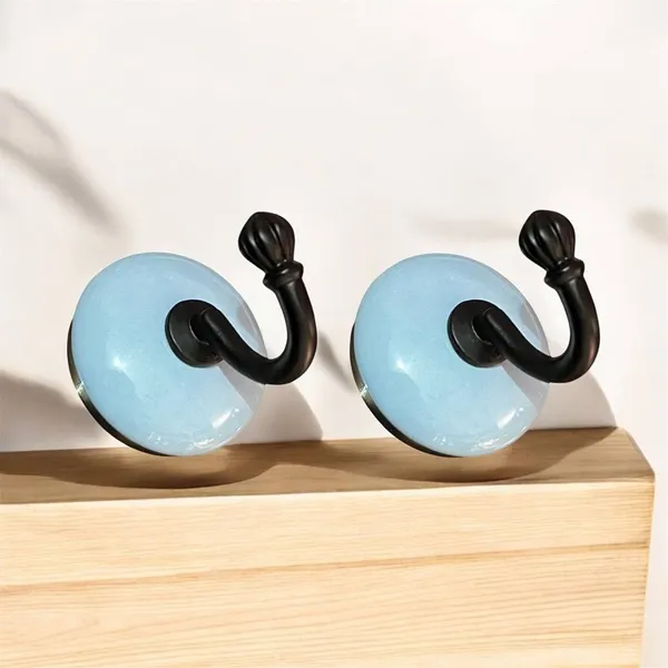 Maison_Belle_Ceramic_Metal_Wall_Hook/Wall_Mounted_Single_Hook_Hanger_-_Black_Hook_(Size_3.5_Inch)_-_Pack_of_2_(Sky_Blue)