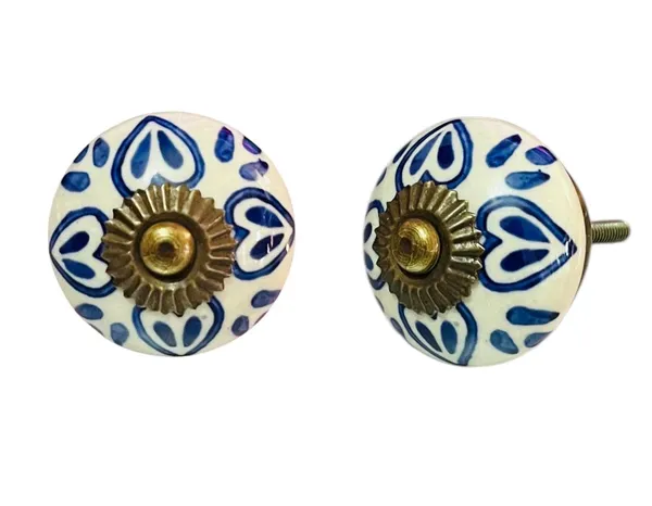 Maison_Belle_Ceramic_Door_Knobs_-_Gold_Antique_Finish_(Size_1.75_INCH,_Pack_of_6)_(Blue_Heart)