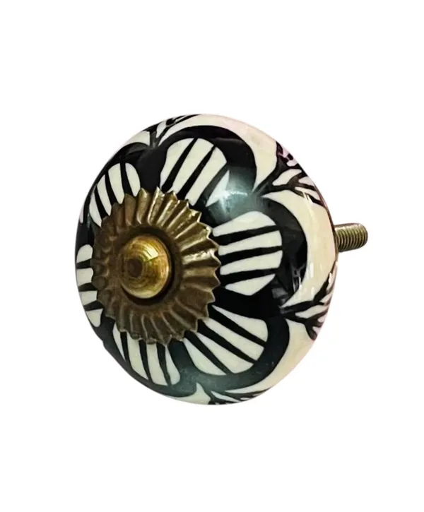 Maison_Belle_Ceramic_Door_Knobs_-_Gold_Antique_Finish_(Size_1.75_INCH,_Pack_of_6)_(Black_Hand_Painting)