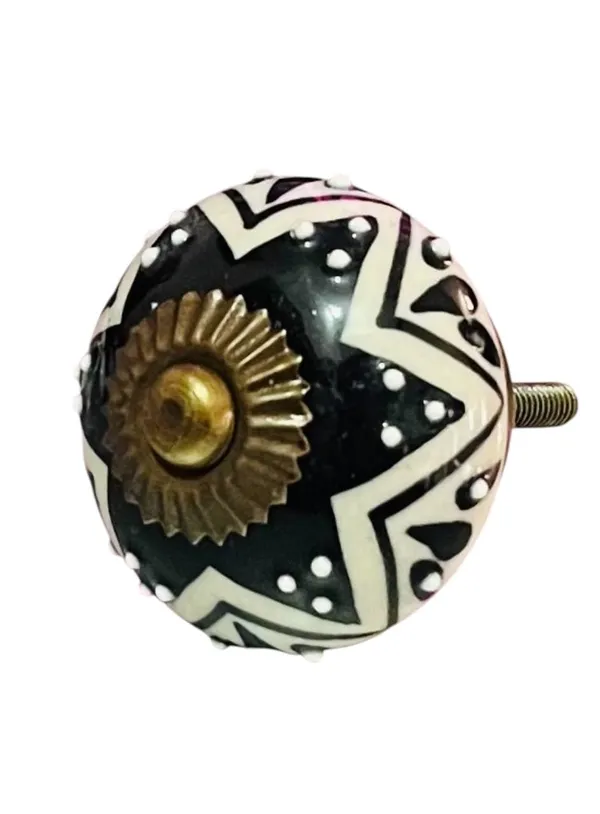 Maison_Belle_Ceramic_Door_Knobs_-_Gold_Antique_Finish_(Size_1.75_INCH,_Pack_of_6)_(Black_Hand_Painting)