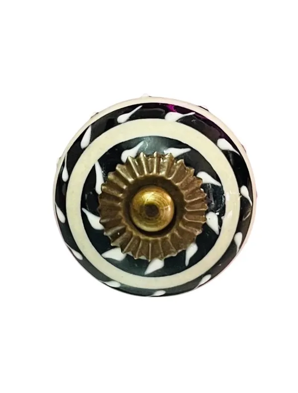 Maison_Belle_Ceramic_Door_Knobs_-_Gold_Antique_Finish_(Size_1.75_INCH,_Pack_of_6)_(Black_Hand_Painting)