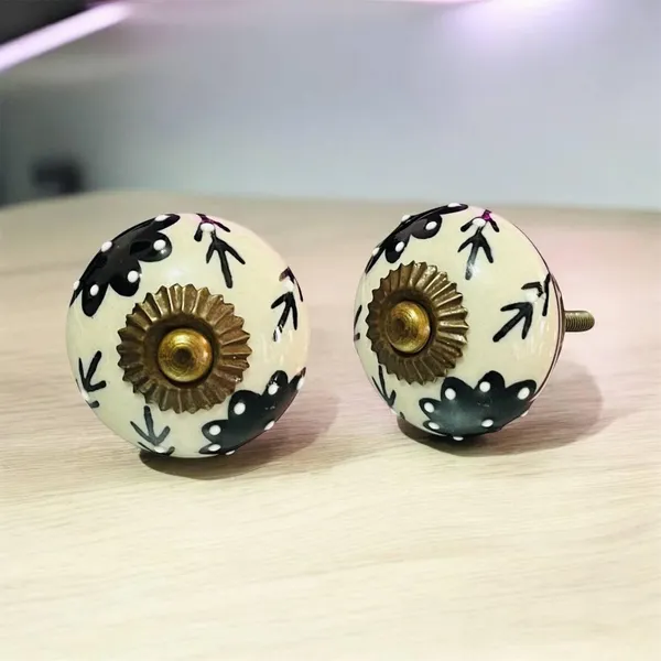Maison_Belle_Ceramic_Door_Knobs_-_Gold_Antique_Finish_(Size_1.75_INCH,_Pack_of_6)_(Black_Hand_Painting)