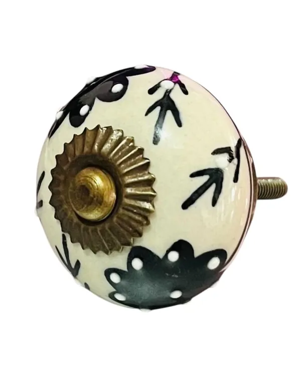 Maison_Belle_Ceramic_Door_Knobs_-_Gold_Antique_Finish_(Size_1.75_INCH,_Pack_of_6)_(Black_Hand_Painting)