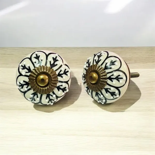 Maison_Belle_Ceramic_Door_Knobs_-_Gold_Antique_Finish_(Size_1.75_INCH,_Pack_of_6)_(14_Black_Hand_Painting)