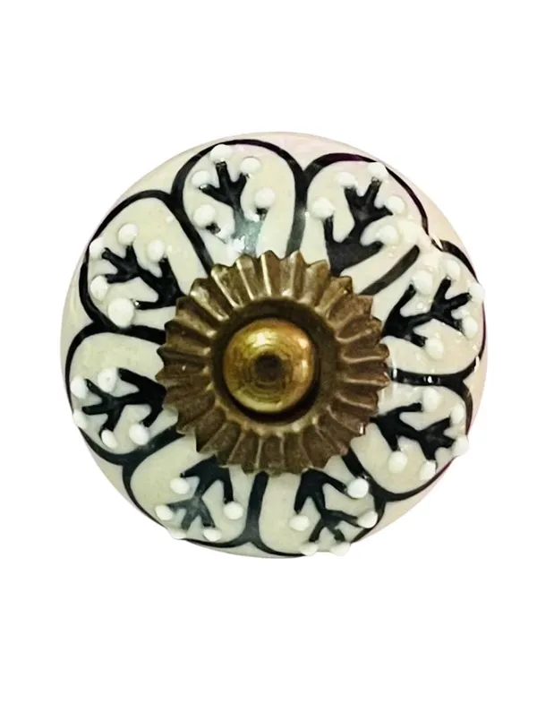 Maison_Belle_Ceramic_Door_Knobs_-_Gold_Antique_Finish_(Size_1.75_INCH,_Pack_of_6)_(14_Black_Hand_Painting)