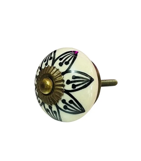 Maison_Belle_Ceramic_Door_Knobs_-_Gold_Antique_Finish_(Size_1.75_INCH,_Pack_of_6)_(Black_Hand_Painting)