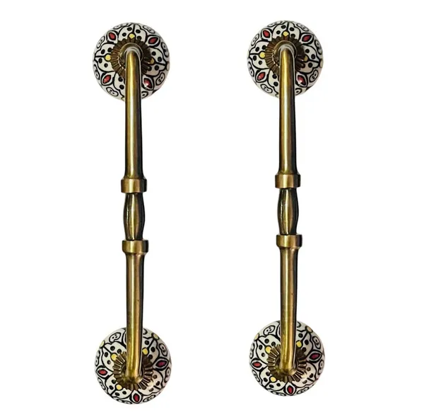 Maison_Belle_Ceramic_Door_Handle_Gold_Antique_Finish_-_(Size_8_Inch,_Hand_Painting)_-_Hole_to_Hole_6_INCH_(Pack_of_1_Handle)