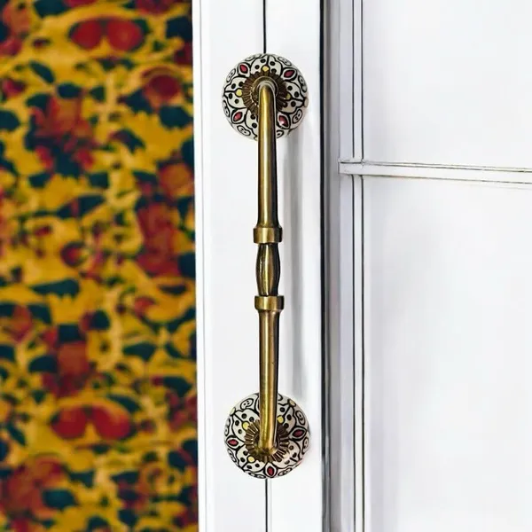 Maison_Belle_Ceramic_Door_Handle_Gold_Antique_Finish_-_(Size_10_Inch,_Hand_Painting)_-_Hole_to_Hole_8_INCH_(Pack_of_1_Handle)_(Size_-_8_INCH)