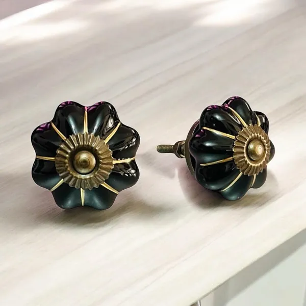 Maison_Belle_Ceramic_Door_Knobs_-_Gold_Antique_Finish_(Size_1.6_INCH_-_Black_Gold_Strips,_Pack_of_6)_(Black)