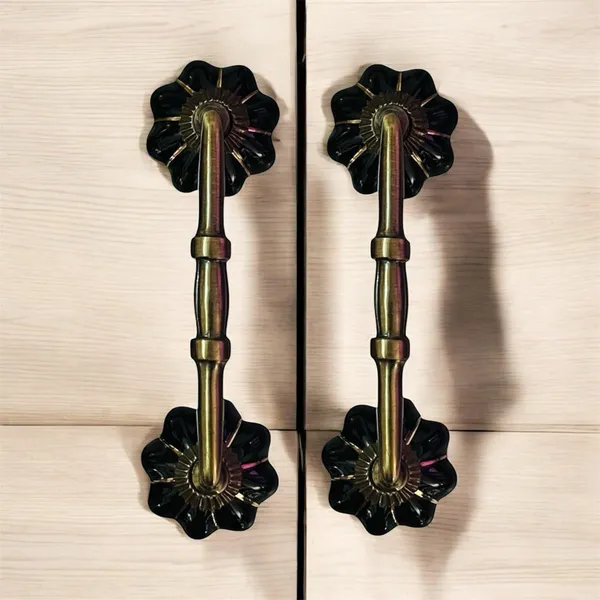Maison_Belle_Ceramic_Door_Handle_Gold_Antique_Finish_-_(Size_6_Inch,_Black_Gold_Strips)_-_Hole_to_Hole_4_INCH_(Pack_of_1_Handle)_(4_INCH)