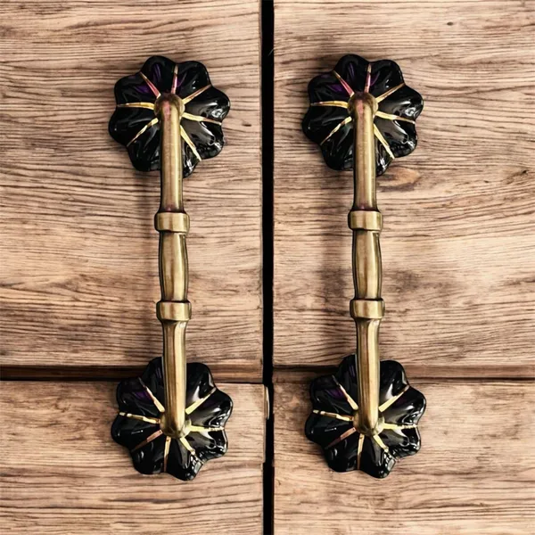 Maison_Belle_Ceramic_Door_Handle_Gold_Antique_Finish_-_(Size_6_Inch,_Black_Gold_Strips)_-_Hole_to_Hole_4_INCH_(Pack_of_1_Handle)_(4_INCH)