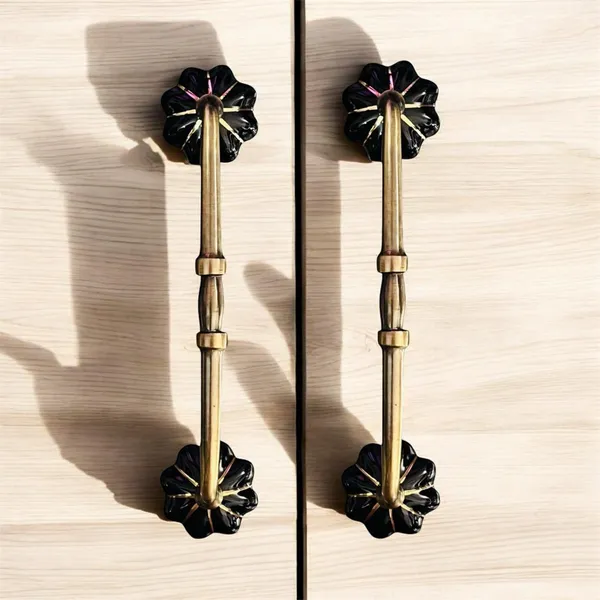 Maison_Belle_Ceramic_Door_Handle_Gold_Antique_Finish_-_(Size_10_Inch,_Black_Gold_Strips)_-_Hole_to_Hole_8_INCH_(Pack_of_1_Handle)_(8_INCH)