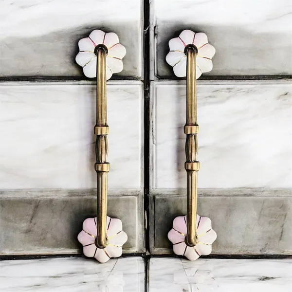 Maison_Belle_Ceramic_Door_Handle_Gold_Antique_Finish_-_(Size_10_Inch,_White_Gold_Strips)_-_Hole_to_Hole_8_INCH_(Pack_of_1_Handle)_(8_INCH)