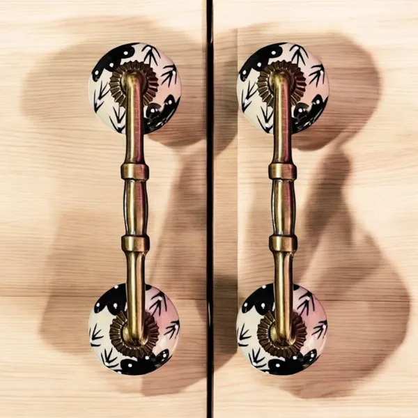 Maison_Belle_Ceramic_Door_Handle_Gold_Antique_Finish_-_(Size_6_Inch,_Hand_Painting)_-_Hole_to_Hole_4_INCH_(Pack_of_1_Handle)_(4_INCH)