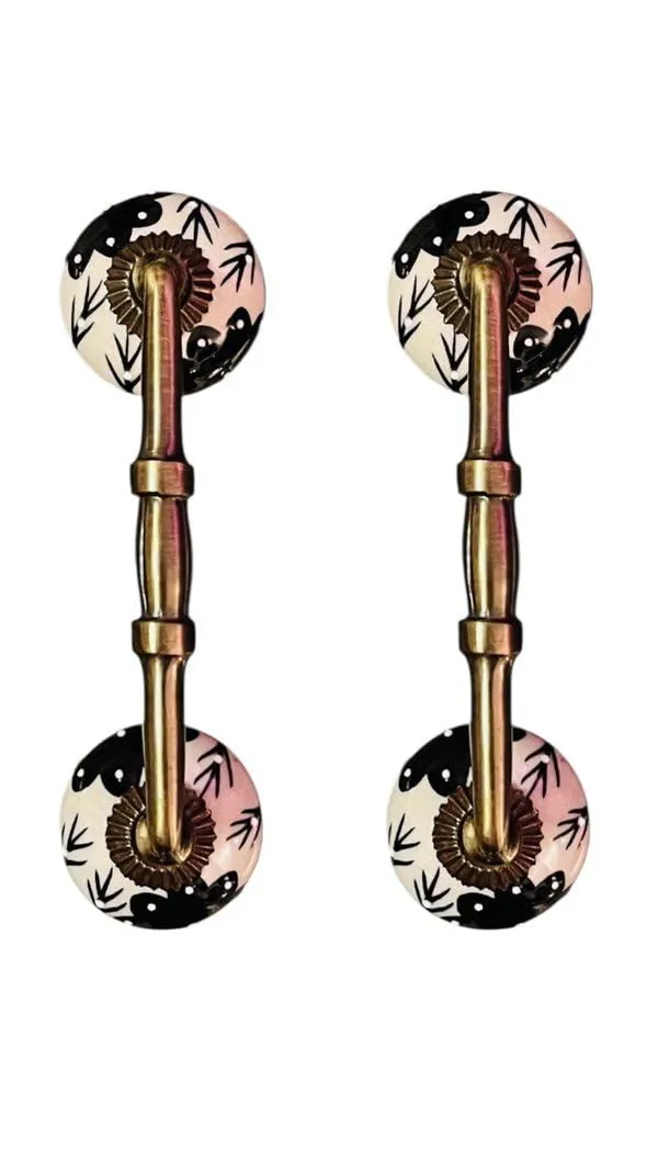 Maison_Belle_Ceramic_Door_Handle_Gold_Antique_Finish_-_(Size_6_Inch,_Hand_Painting)_-_Hole_to_Hole_4_INCH_(Pack_of_1_Handle)_(4_INCH)