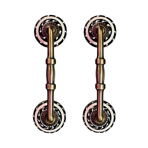 Maison_Belle_Ceramic_Door_Handle_Gold_Antique_Finish_-_(Size_6_Inch,_Hand_Painting)_-_Hole_to_Hole_4_INCH_(Pack_of_1_Handle)_(4_INCH)