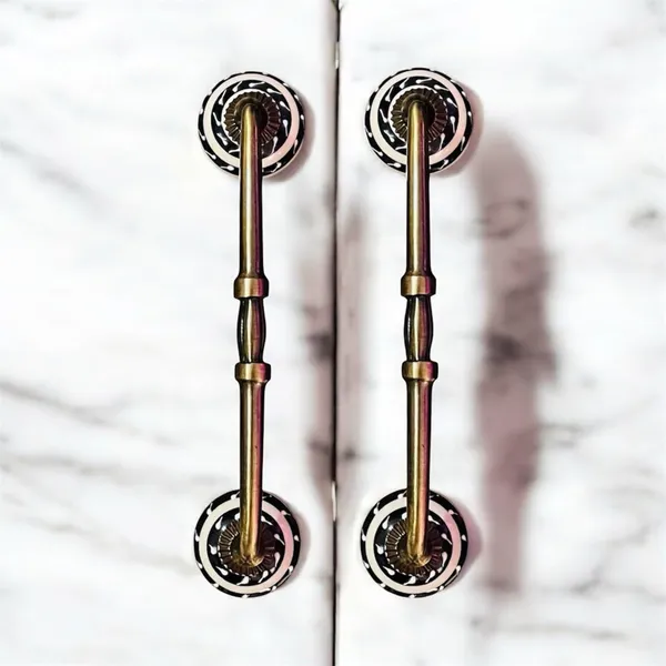Maison_Belle_Ceramic_Door_Handle_Gold_Antique_Finish_-_(Size_8_Inch,_Hand_Painting)_-_Hole_to_Hole_6_INCH_(Pack_of_1_Handle)_(6_INCH)