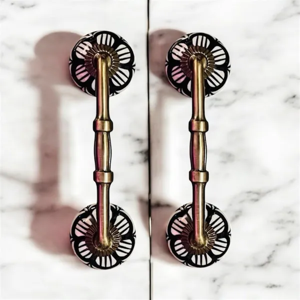Maison_Belle_Ceramic_Door_Handle_Gold_Antique_Finish_-_(Size_6_Inch,_Hand_Painting)_-_Hole_to_Hole_4_INCH_(Pack_of_1_Handle)_(4_INCH)