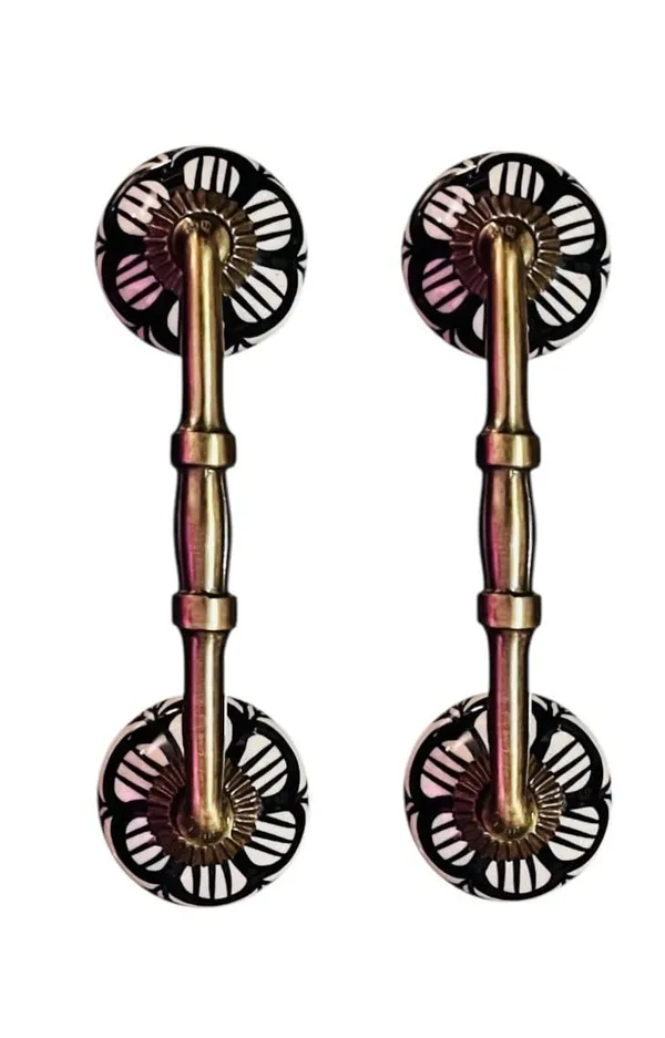 Maison_Belle_Ceramic_Door_Handle_Gold_Antique_Finish_-_(Size_6_Inch,_Hand_Painting)_-_Hole_to_Hole_4_INCH_(Pack_of_1_Handle)_(4_INCH)