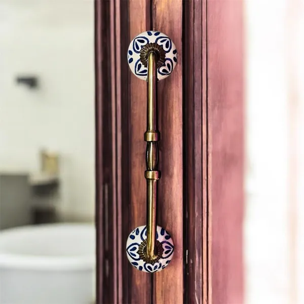Maison_Belle_Ceramic_Door_Handle_Gold_Antique_Finish_-_(Size_10_Inch,_Hand_Painting)_-_Hole_to_Hole_8_INCH_(Pack_of_1_Handle)_(8_INCH)