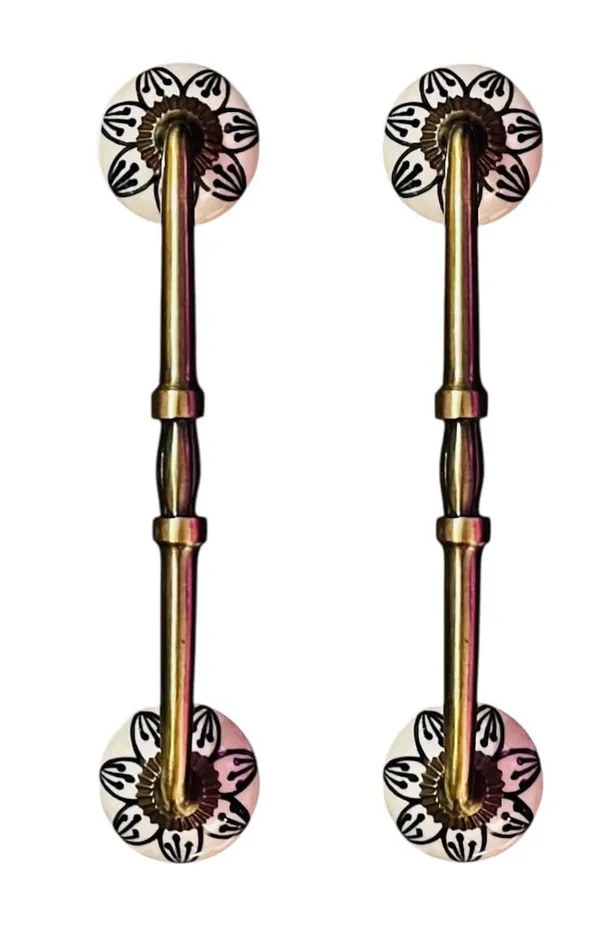 Maison_Belle_Ceramic_Door_Handle_Gold_Antique_Finish_-_(Size_10_Inch,_Hand_Painting)_-_Hole_to_Hole_8_INCH_(Pack_of_1_Handle)_(8_INCH)