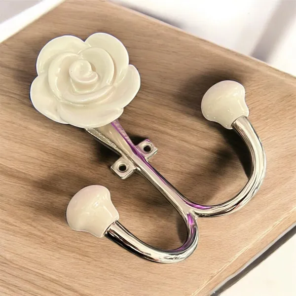 Maison_Belle_Ceramic_Rose_Hook_Metal_Wall_Mounted_Double_Hook_Hanger_-_(Size_5_Inch)_Pack_of_2_Hooks_(Cream_-_Silver)