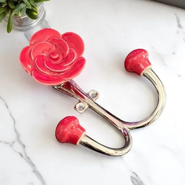 Maison_Belle_Ceramic_Rose_Hook_Metal_Wall_Mounted_Double_Hook_Hanger_-_(Size_5_Inch)_Pack_of_2_Hooks_(RED_-_Silver)