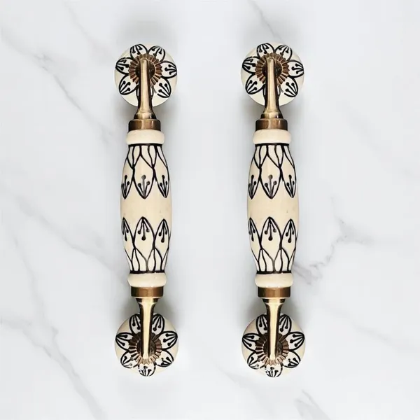 Maison_Belle_Ceramic_Door_Handle_Gold_Antique_Finish_(Size_-_8.5_INCH)_-_Hole_to_Hole_6.5_INCH_-_Pack_of_1_Handle_(6_Size_8.5_INCH_Hand_Painting)