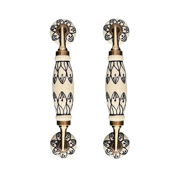 Maison_Belle_Ceramic_Door_Handle_Gold_Antique_Finish_(Size_-_8.5_INCH)_-_Hole_to_Hole_6.5_INCH_-_Pack_of_1_Handle_(6_Size_8.5_INCH_Hand_Painting)
