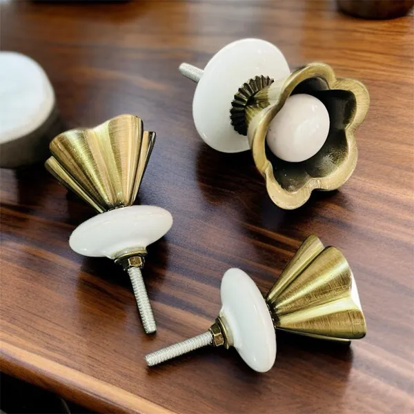 Maison_Belle_Ceramic_Flower_KNOBS_for_Drawer_-_Gold_Antique_Finish_(Size_2.5_INCH_-_White,_Pack_of_2)_(White)