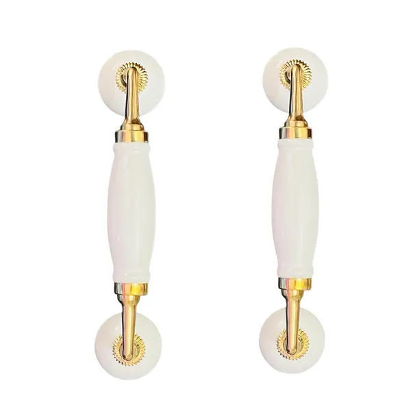 Maison_Belle_Ceramic_Door_Handle_Brass_Finish_(Size_-_8.5_INCH)_-_Hole_to_Hole_6.5_INCH_-_Pack_of_1_Handle_(Brass)_(Plain_White)