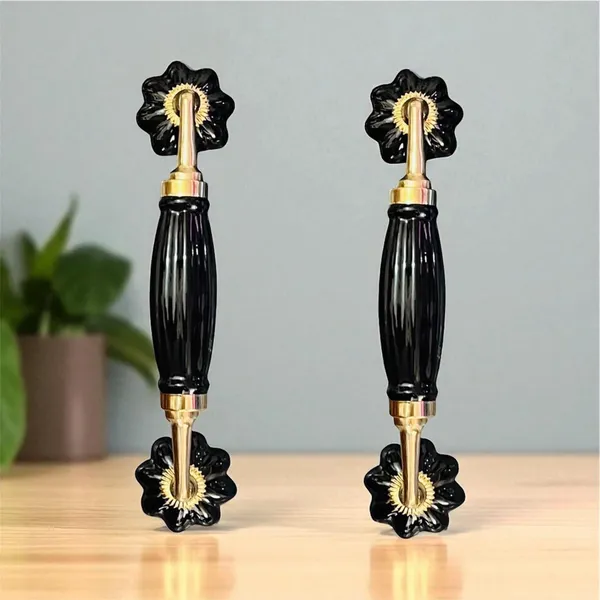 Maison_Belle_Ceramic_Door_Handle_Brass_Finish_(Size_-_8.5_INCH)_-_Hole_to_Hole_6.5_INCH_-_Pack_of_1_Handle_(Brass)_(Black)