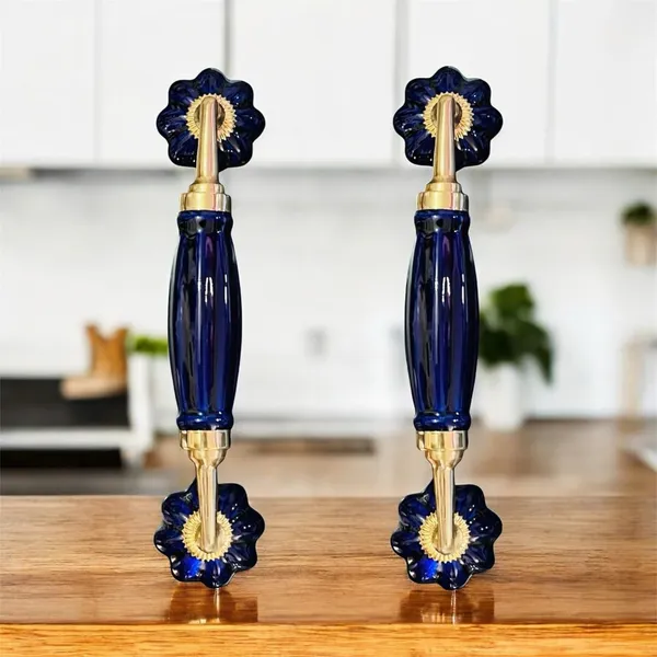 Maison_Belle_Ceramic_Door_Handle_Brass_Finish_(Size_-_8.5_INCH)_-_Hole_to_Hole_6.5_INCH_-_Pack_of_1_Handle_(Brass)_(Blue)
