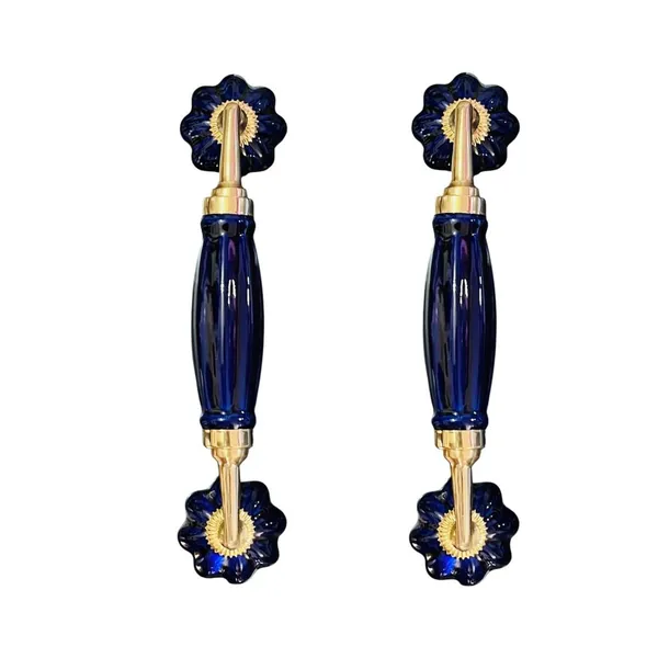 Maison_Belle_Ceramic_Door_Handle_Brass_Finish_(Size_-_8.5_INCH)_-_Hole_to_Hole_6.5_INCH_-_Pack_of_1_Handle_(Brass)_(Blue)