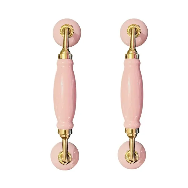 Maison_Belle_Ceramic_Door_Handle_Brass_Finish_(Size_-_8.5_INCH)_-_Hole_to_Hole_6.5_INCH_-_Pack_of_1_Handle_(Brass)_(Pink_Plain)