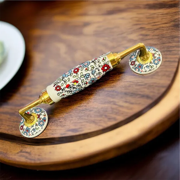 Maison_Belle_Ceramic_Door_Handle_Brass_Finish_(Size_-_8.5_INCH)_-_Hole_to_Hole_6.5_INCH_-_Pack_of_1_Handle_(Brass)_(White_-_Multi_Flower)