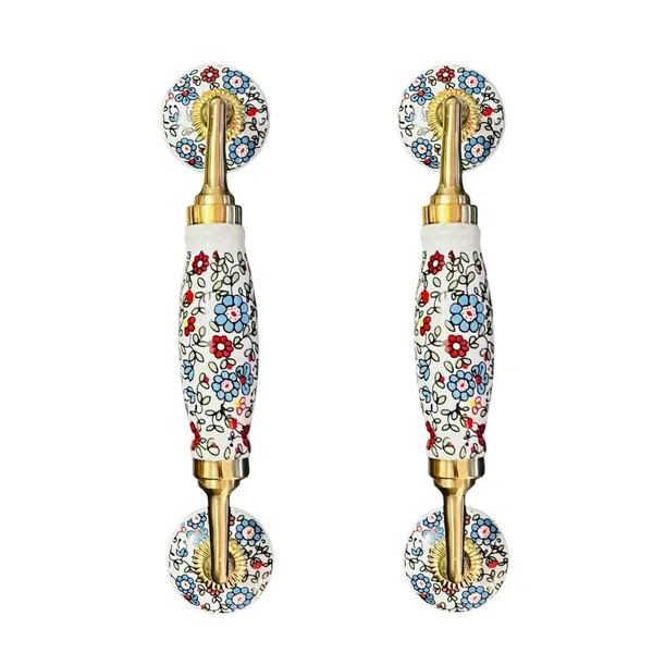 Maison_Belle_Ceramic_Door_Handle_Brass_Finish_(Size_-_8.5_INCH)_-_Hole_to_Hole_6.5_INCH_-_Pack_of_1_Handle_(Brass)_(White_-_Multi_Flower)