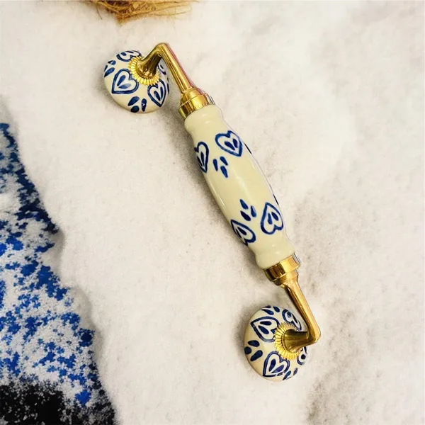 Maison_Belle_Ceramic_Door_Handle_Brass_Finish_(Size_-_8.5_INCH)_-_Hole_to_Hole_6.5_INCH_-_Pack_of_1_Handle_(Brass)_(Blue_Heart)