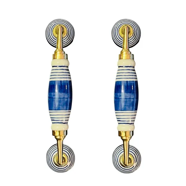 Maison_Belle_Ceramic_Door_Handle_Brass_Finish_(Size_-_8.5_INCH)_-_Hole_to_Hole_6.5_INCH_-_Pack_of_1_Handle_(Brass)_(Blue_Lines)