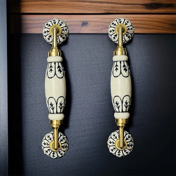 Maison_Belle_Ceramic_Door_Handle_Brass_Finish_(Size_-_8.5_INCH)_-_Hole_to_Hole_6.5_INCH_-_Pack_of_1_Handle_(Brass)_(Black_Hand_Painting_5)
