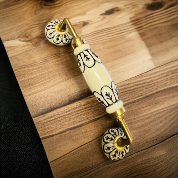 Maison_Belle_Ceramic_Door_Handle_Brass_Finish_(Size_-_8.5_INCH)_-_Hole_to_Hole_6.5_INCH_-_Pack_of_1_Handle_(Brass)_(Black_Hand_Painting_5)